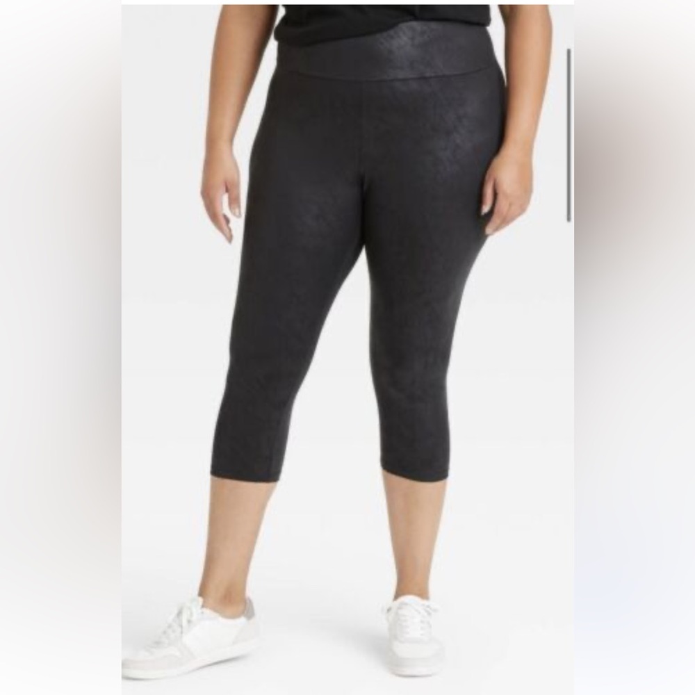 COPY - NWT Plus Size Womens Liquid (leather look) Shine High Waisted Black Legg…